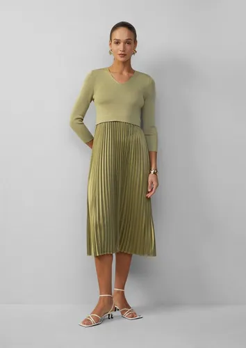 Elegantes Midikleid mit plissiertem Rock in Olivgrün 44 in grün von s.Oliver