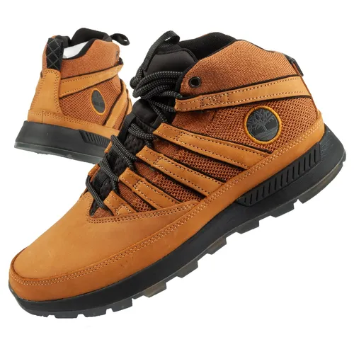 Timberland Euro Trekker Trekkingschuhe Stiefel Herren - Wanderschuhe aus hochwertigem Echtleder, ideal für Abenteuer in der Natur, EU-Größe 45,5, komfortabler Schnürverschluss für perfekten Halt.