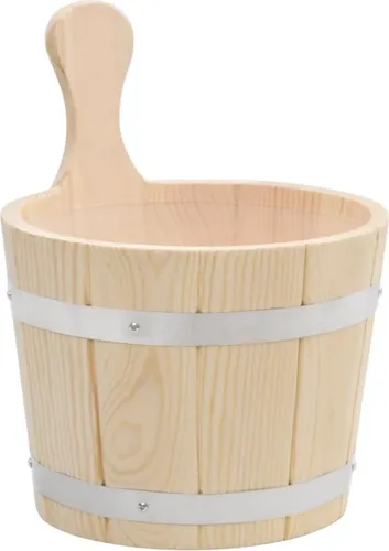 vidaXL Saunakübel und Saunakelle Set aus Kiefernholz - Sonstiges Saunazubehör, langlebig und mit auslaufsicherer Kunststoffauskleidung für ein entspanntes Saunaerlebnis.