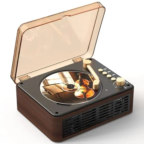 Lehwey Retro CD-Player Tragbar mit Bluetooth & Lautsprecher