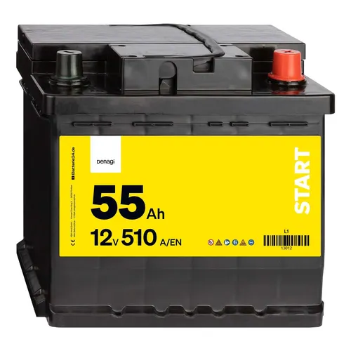 Denagi 55Ah Autobatterie 12V Blei-Säure Hohe Startkraft 510A Robust 554400053