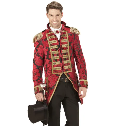 roter Frack Jacquard Parade Herren Kostüm viktorianisch Smoking Größe M