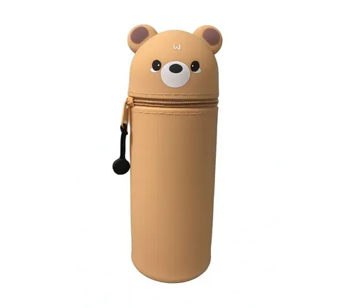 ZUKUNFTSENKEL Federmäppchen Silikon Etui Kinder Mäppchen, (Süße Stiftebox für Schule, Büro & Reisen, (Pinguin, Panda, Dino, Bär, Katze, Biene), Ausziehbares Federmäppchen mit Tier-Design