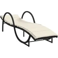 vidaXL Sonnenliege mit Auflage Schwarz 60x199 cm aus Poly Rattan - Gartenliegen für entspannte Stunden im Freien! Diese Sonnenliege bietet eine 3-fach verstellbare Rückenlehne und ein dick gepolstertes Kissen für höchsten Komfort.
