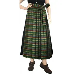 Lange Dirndlschürze mit Blumenmuster, Größe 48 - Dirndlschürzen – Stilvolle lange Trachtenschürze mit buntem Blumenmuster, perfekt für festliche Anlässe und traditionelle Veranstaltungen.