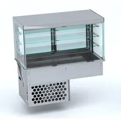 Einbaukühlvitrine Eckig 4/1 GN mit Rollvorhang