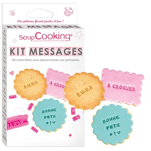 ScrapCooking 3700392420413 Keksstempel Zahlen & Buchstaben Stempel Set – Für Fondant, Kekse, Cookies, Backen – Personalisiert Deko Ausstecher, Kunststoff, Rose