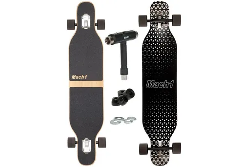 Mach1 Bambus Longboard mit Keramik Kugellager in schwarz von Mach1