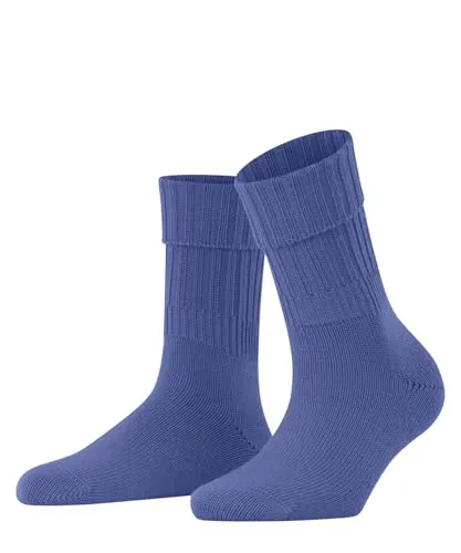 FALKE Damen Socken Striggings Rib W So Wolle einfarbig 1 Paar, Blau Water 6550, 39-42