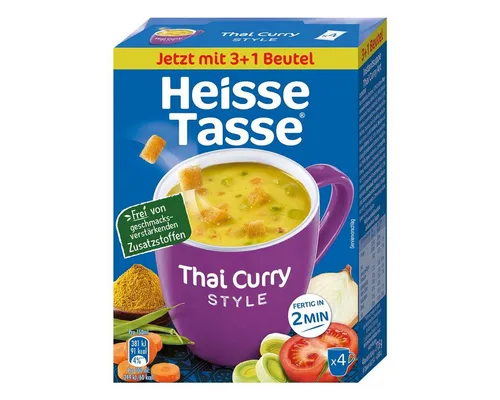 Heisse Tasse Fertiggericht Thai Curry Style, 4 Beutel