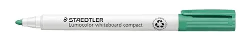 STAEDTLER 341-5 Lumoclor Whiteboardmarker compact Rundspitze, circa 1 - 2 mm, 10 Stück im Kartonetui, grün