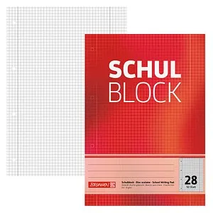 BRUNNEN Collegeblock Lineatur 28 kariert DIN A4 Innen- und Außenrand, 1 St.