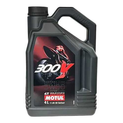 Motul 300 V 4T FL Factory Line 5W-30 - Vollsynthetisches Motorradöl mit double ester Technologie, ideal für Rennsport und höchste Ansprüche. Perfekt für Motorpflege und Wartung.