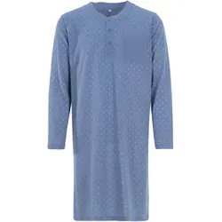 Lucky Nachthemd Nachthemd Langarm - Pfeil V- Ausschnitt mit Knopfleiste (HT) grau M