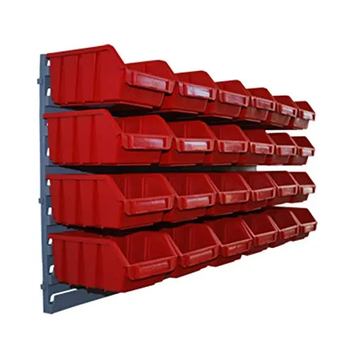 24x Gr.2 116 x 75 x 161 mm Sichtlagerkasten mit Wandhalterung Rot Sichtlagerbox Regalbox Lagerkiste Sortimentskasten Werkstatt Box Kasten Kunststoff Aufbewahrungsbox Lager Stapelkiste Stapelboxen Lagerboxen Stapelkisten Stapelkästen Lagerbehälter