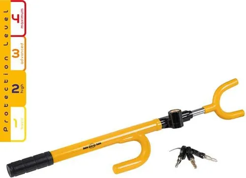 Alca AutoSafe Wheel Blocker Lenkradsperre mit Schlüssel, 49-72cm, gelb