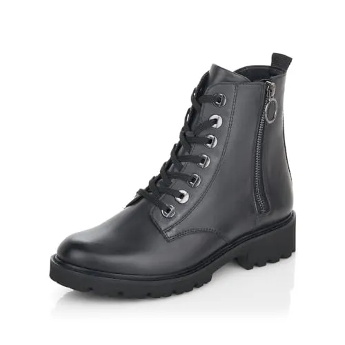 Schnürstiefelette REMONTE, Damen, Gr. 45, dunkelblau - Wanderschuhe aus Leder mit wärmendem Innenmaterial und gepolsterter Innensohle für optimalen Komfort. Ideal für stilvolle Outdoor-Aktivitäten.