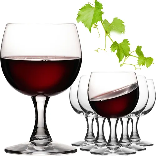 PLATINUX kleine Weingläser 250ml Set 6-Teilig Rotweingläser aus Crystalline Glas Burgundergläser Spülmaschinenfest