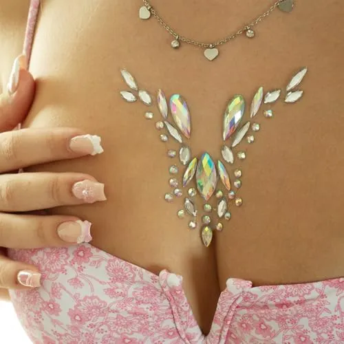 Crystal Sticker - Strasssteine-Folie Dekolleté - Selbstklebende Schmucksteine CS1013 (2) 2 x