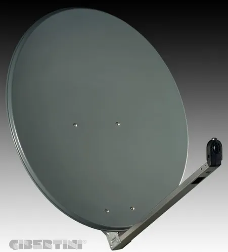 Gibertini L 100cm Sat-Spiegel Anthrazit - SAT-Antenne aus windstabilem Aluminium mit 39,5dB Antennengewinn, ideal für starken Empfang und langlebige Nutzung.