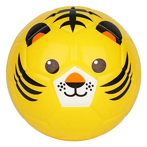 BORPEIN 15,2 cm großer Mini-Fußball, niedliches Tier-Design, weicher Schaumstoffball für Kinder, weich und federnd, perfekte Größe für Kinder zum Spielen, Tiger