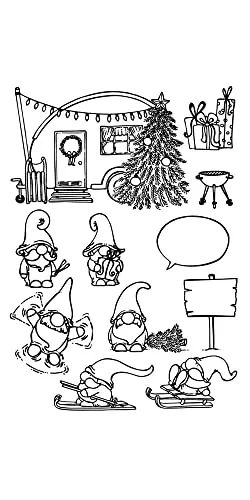 VBS Silikonstempel Wichtel 11 Stk Stempelset für Weihnachten Grußkarten Einladungen Scrapbooking Geschenkverpackungen Motivgröße 2.1-9.5 cm aus Silikon für kreative Bastelprojekte