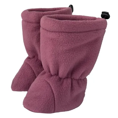 Hoppediz Baby Booties aus Fleece, warme Baby Winterschuhe 6-12 Monate, beere 18-21
