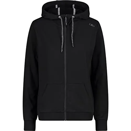 CMP Woman Jacket FIX Hood nero (U901) 44 - Funktionsjacke für Damen mit verstellbarer Kapuze, ideal für Freizeitaktivitäten. Hergestellt aus Baumwollstretch für optimalen Tragekomfort und Bewegungsfreiheit.