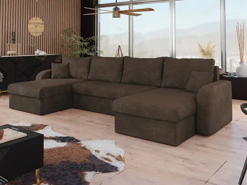 MIRJAN24 Wohnlandschaft Kris U Lux mit Schlaffunktion und Bettkästen - Moderne U-Form Wohnlandschaft Kris U Lux, Maße: 304x140 cm, ideal für gemütliche Abende und Übernachtungen. Inklusive Kissen-Set für zusätzlichen Komfort. Lieferung bis zur Wohnung, einfache Montage.