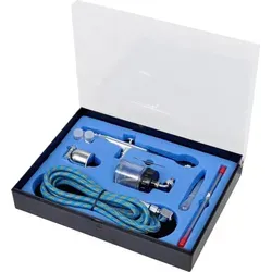 vidaXL Airbrush-Set mit Glasbehälter 0,2/0,3/0,5 mm Düsen - Vielseitiges Airbrush-Set für Modellbau, Body Painting und mehr. Mit verschiedenen Düsen für präzise Farbaufträge und hochwertigem Material für Lösungsmittel geeignet. Ideal für kreative Projekte!