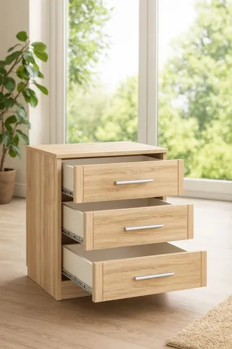 Nachtkonsole Sonoma Eiche #4198 – Praktischer Nachtschrank mit Schubladen