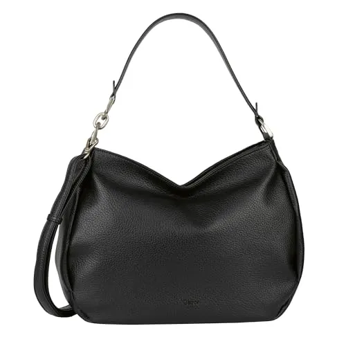 Gabor bags Lonia - Mittelgroße Hobo Bag Schultertasche in Schwarz, modischer Begleiter mit flexiblem Tragekomfort und hochwertigem Kunstleder