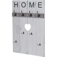 Wandgarderobe MCW-C89 Home - Shabby-Look, 91x60cm - Wandgarderobe im eleganten Shabby-Look, ideal für Flur oder Arbeitszimmer. Mit 4 großen und 4 kleinen Haken bietet sie viel Platz für Ihre Jacken und Accessoires.