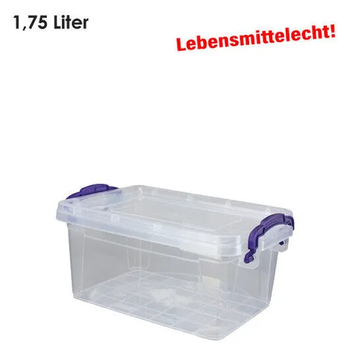 Multibox Lagerbox Aufbewahrungsbox mit Deckel & Griffen Lebensmittelecht / 1,75L