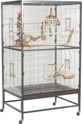 VogelKäfig Voliere Casa 90 für Wellensittiche und Finken - Stilvolle antike Zimmervoliere für Ihre Vögel, bietet ausreichend Platz und eine sichere Umgebung für Wellensittiche und Finken.