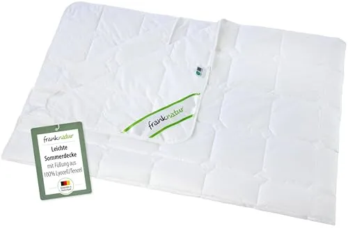 franknatur Sommerdecke Lyocell Tencel 240x220 - Bettdecke aus 100% Lyocell mit hochwertigem Baumwollbezug, ideal für warme Nächte. Atmungsaktiv, feuchtigkeitsregulierend und allergikerfreundlich für höchsten Schlafkomfort.