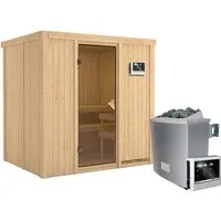 Produktbild Karibu Sauna-Set Bjarne mit 9 kW Edelstahl-Ofen