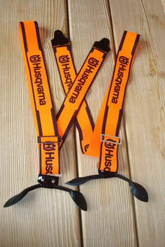 Husqvarna Hosenträger Lederschlaufe in braun von Husqvarna