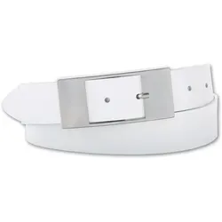 BERND GÖTZ Ledergürtel mit flächiger Dornschließe in Weiß von Bernd Götz