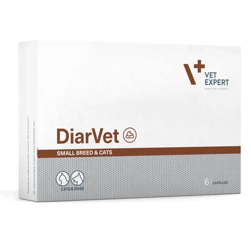 Vet Expert DiarVet 6 Kapseln Twist Off Präparat zur Unterstützung bei Durchfall