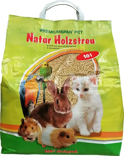 Natur Premiumspan Holzstreu Katzenstreu Kleintierstreu Inhalt: 10 L