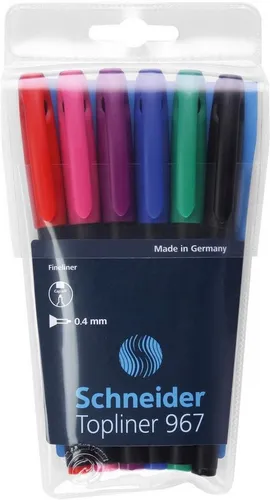 SCHNEIDER Fineliner Fineliner Topliner 967 6-er Etui sortiert