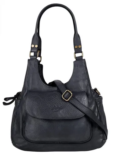 Umhängetasche SAMANTHA LOOK - Elegante Damen Leder Tasche in Blau - Stylische Umhängetasche aus 100% Rindleder, Made in Italy. Mit geräumigem Hauptfach und abnehmbarem Schultergurt ist sie der perfekte Alltagsbegleiter.