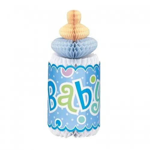 Tischdeko Babyshower Trinkflasche, Blau