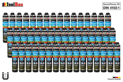 Dämmstoffkleber PU-Klebeschaum B2 Dämmplatten 48 x 750ml Perimeterkleber EPS XPS