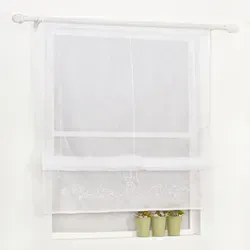 Joyswahl Raffrollo mit Rankenstickerei 100x140cm - Rollos aus 100% hochwertigem Polyester, transparent und elegant mit Rankenstickerei. Ideal für eine luftige Atmosphäre und sanftes Licht in jedem Raum. Einfach mit Tunnelzug aufzuhängen.