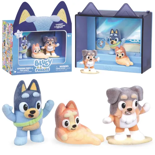 Bluey Fuzzies Figuren-Set Am Strand – 3 Charaktere für Kinder ab 4 Jahren