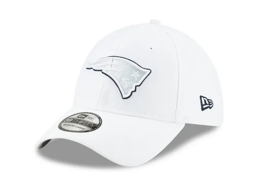 New Era Flex Cap 39Thirty StretchFit NFL PLATINUM Sideline weiß S/M - Stylische Flex Cap für Fans der New England Patriots. Bequem und anpassungsfähig, ideal für Sportevents und Freizeitaktivitäten. Hochwertiges Material für langanhaltenden Tragekomfort.