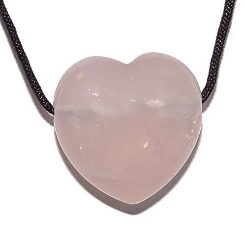 Stück Rosenquarz Herz bauchiges 25 mm großes Edelsteinherz Bohrung ca. 2,5 mm.(2523) 1
