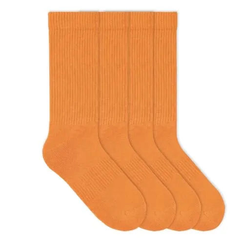 VON JUNGFELD Tennissocken Herren & Damen im Retro Look - Atmungsaktive Sportsocken aus Bio-Baumwolle, langlebig, rutschfest - Gr. 36-46 (DE/NL/SE/PL, Numerisch, 41, 46, Regular, Regular, Tiger Orange)
